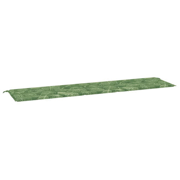 vidaXL Coussin de banc de jardin motif feuilles 200x50x4 cm Tissu