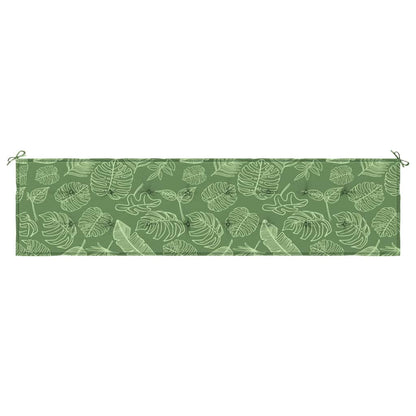 vidaXL Coussin de banc de jardin motif feuilles 200x50x4 cm Tissu