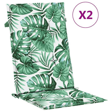 vidaXL Coussins de dossier haut 2 pcs Motif feuille Tissu