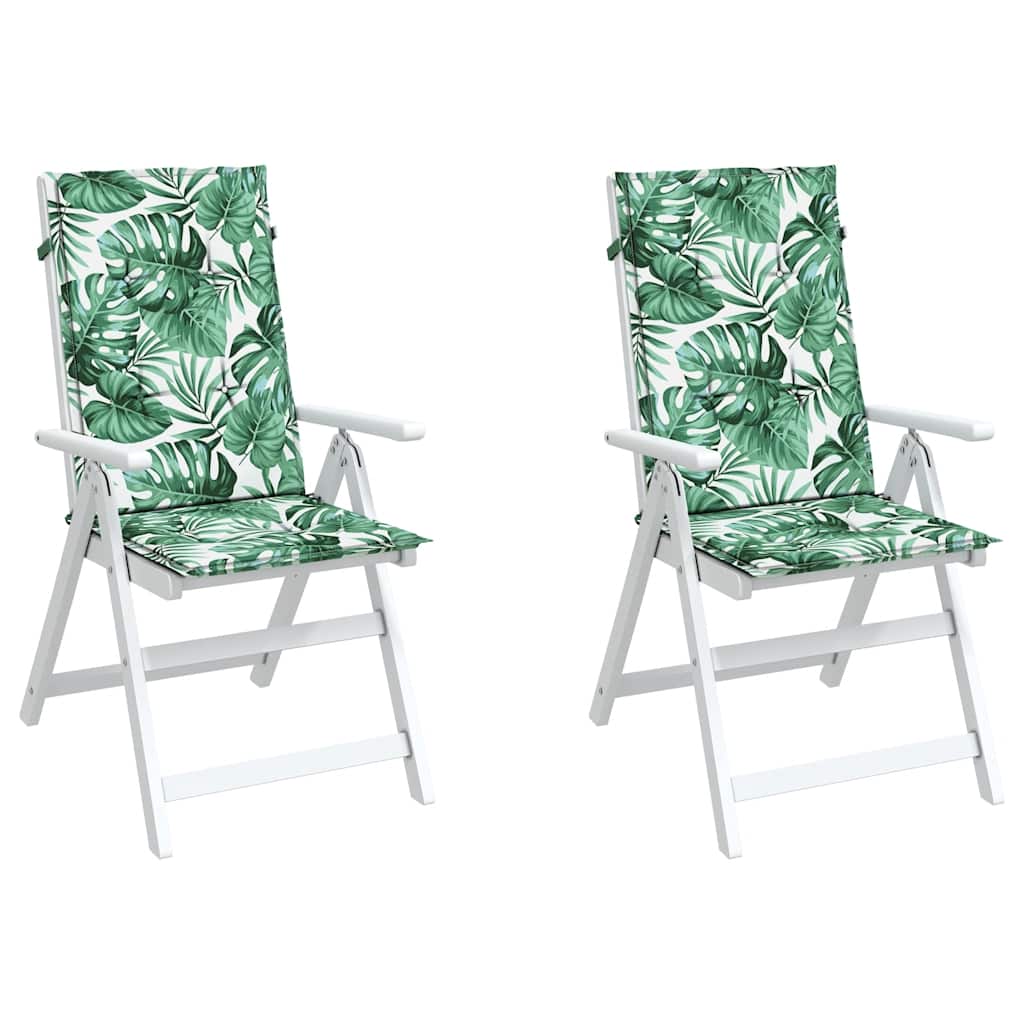 vidaXL Coussins de dossier haut 2 pcs Motif feuille Tissu