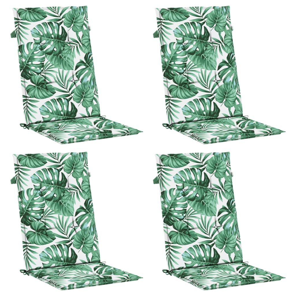 vidaXL Coussins de dossier haut 4 pcs Tissu Motif à feuilles