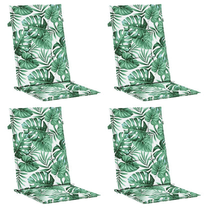 vidaXL Coussins de dossier haut 4 pcs Tissu Motif à feuilles