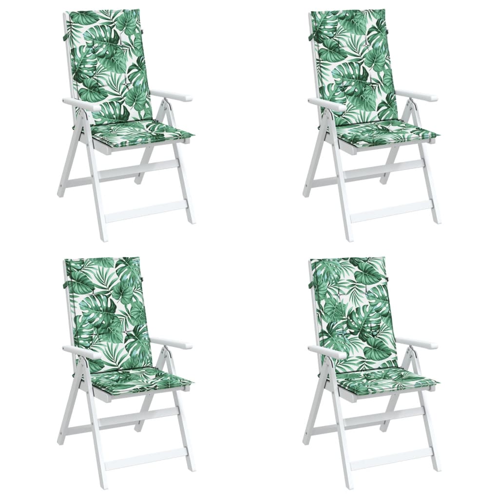 vidaXL Coussins de dossier haut 4 pcs Tissu Motif à feuilles