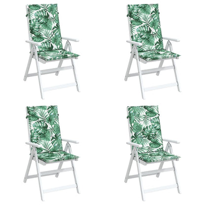 vidaXL Coussins de dossier haut 4 pcs Tissu Motif à feuilles