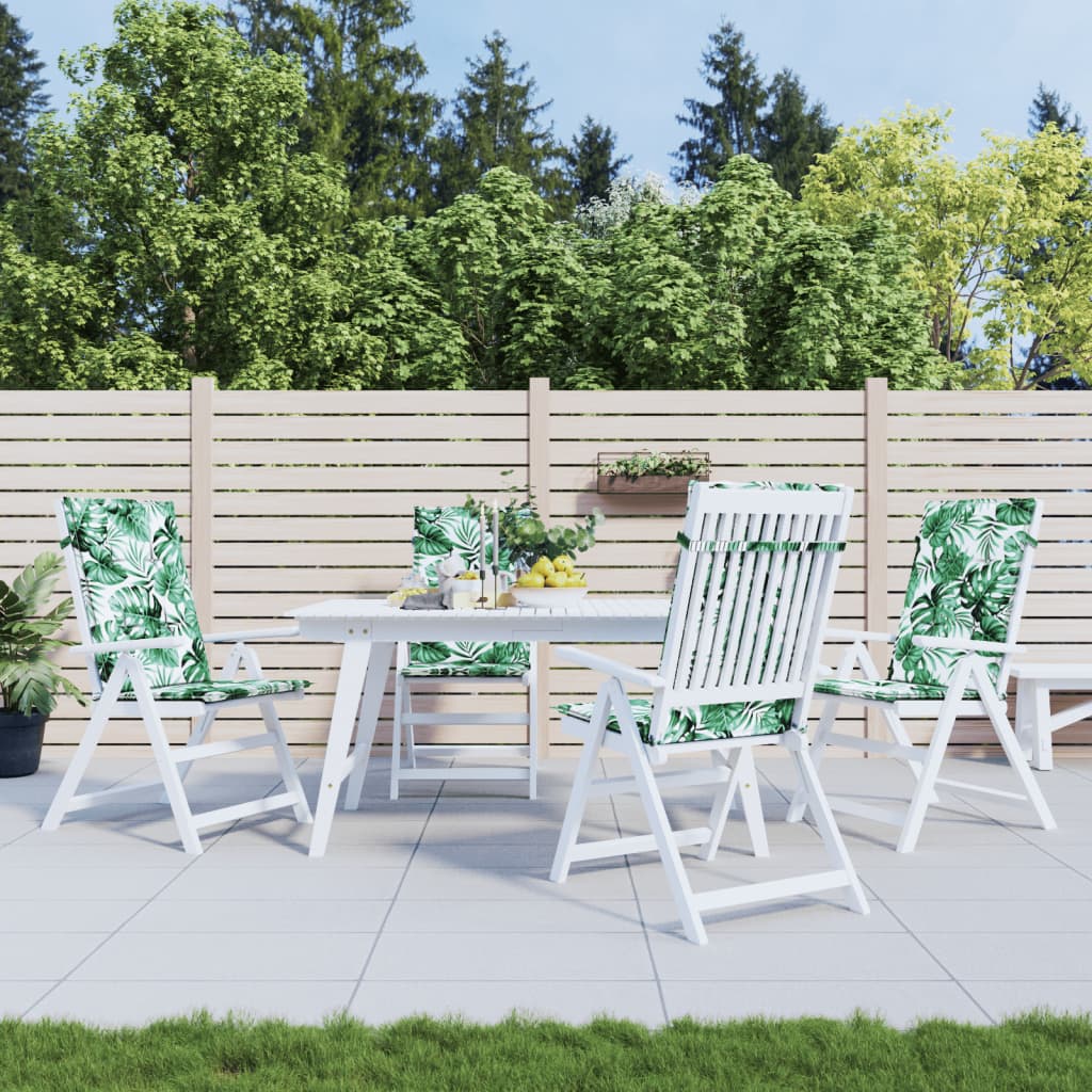 vidaXL Coussins de dossier haut 4 pcs Tissu Motif à feuilles