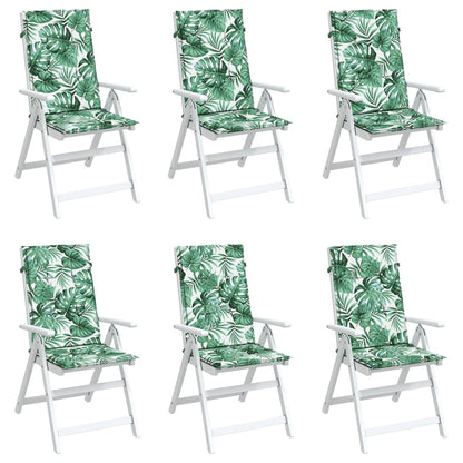 vidaXL Coussins de dossier haut 6 pcs Motif feuille Tissu