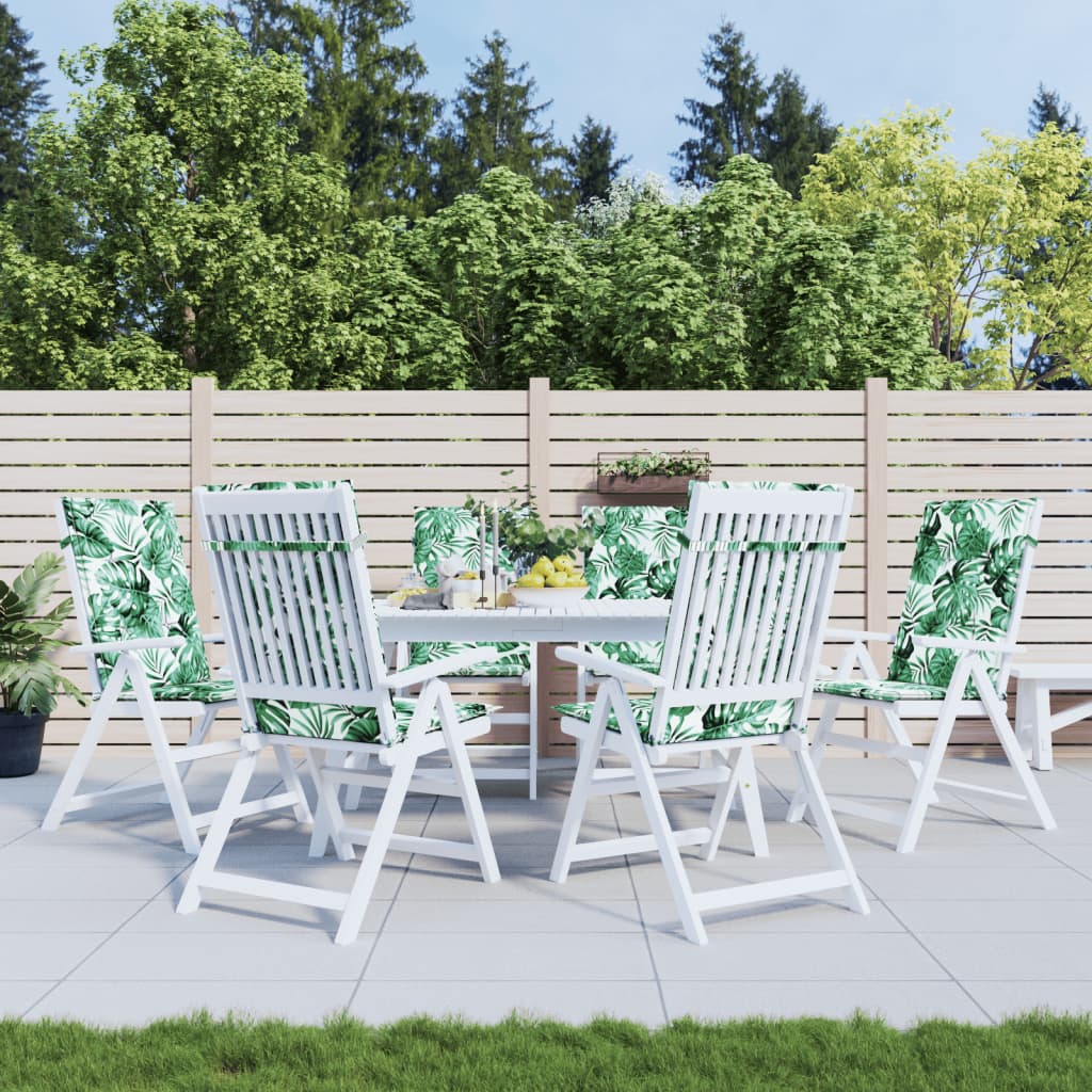 vidaXL Coussins de dossier haut 6 pcs Motif feuille Tissu