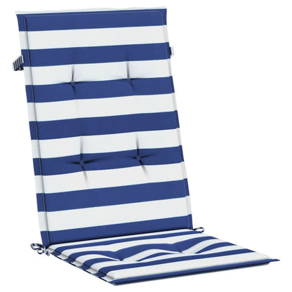 vidaXL Coussins de dossier haut 6 pcs Bleu et blanc rayé Tissu