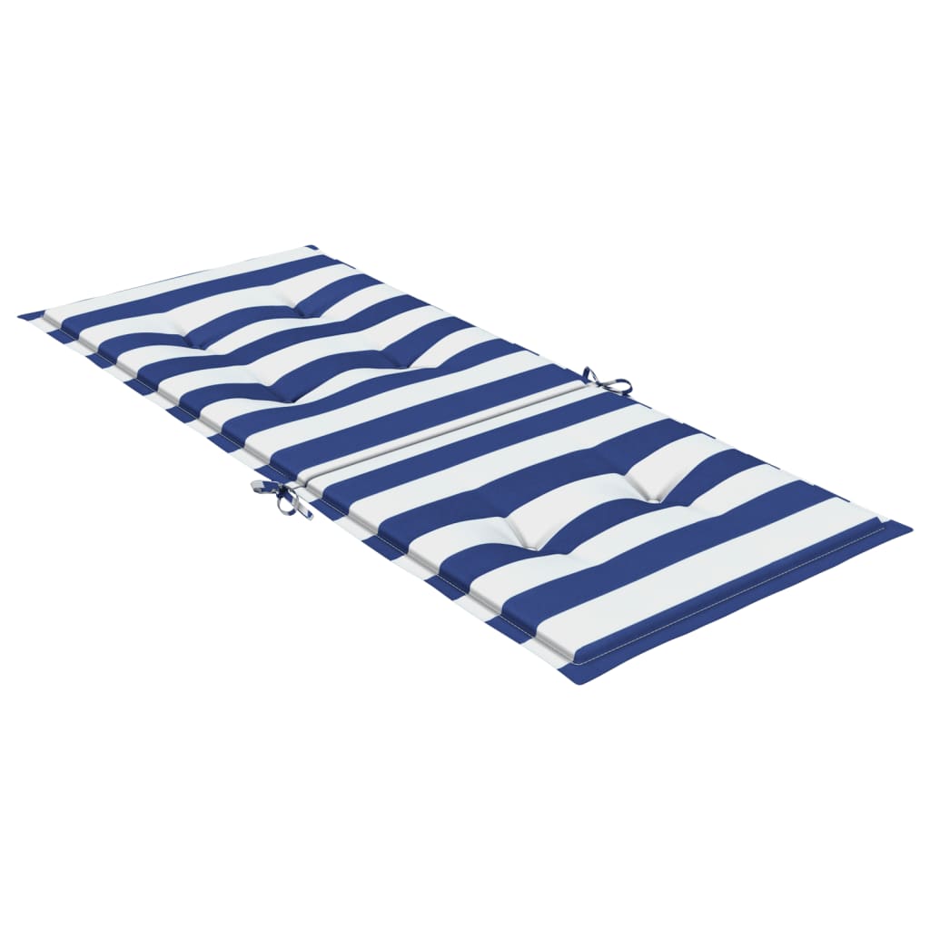 vidaXL Coussins de dossier haut 6 pcs Bleu et blanc rayé Tissu