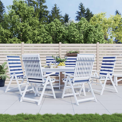 vidaXL Coussins de dossier haut 6 pcs Bleu et blanc rayé Tissu