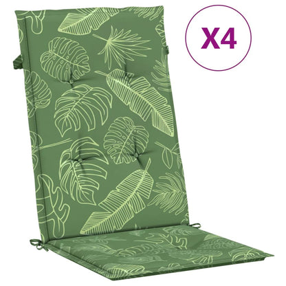 vidaXL Coussins de dossier haut 4 pcs Tissu Motif à feuilles