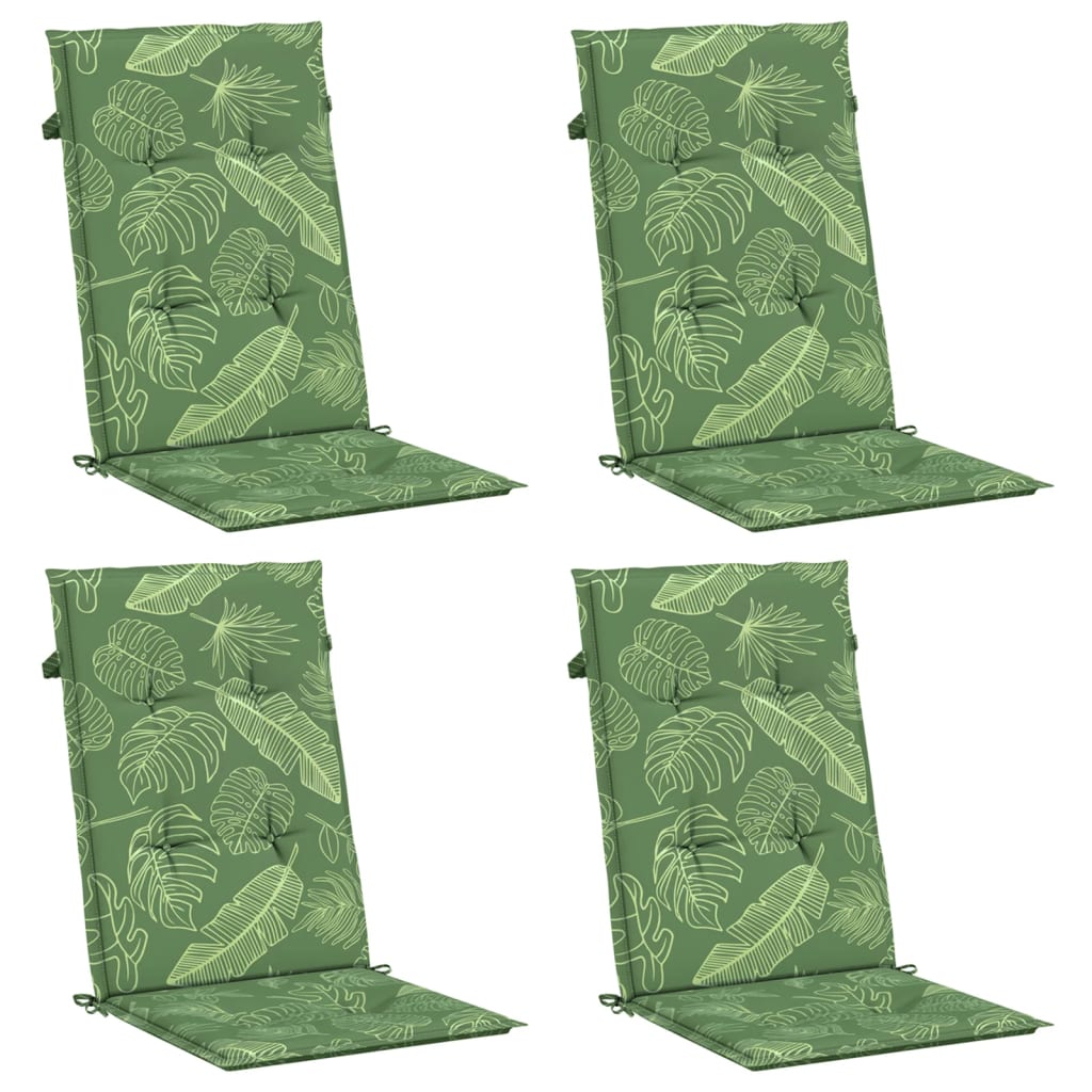 vidaXL Coussins de dossier haut 4 pcs Tissu Motif à feuilles