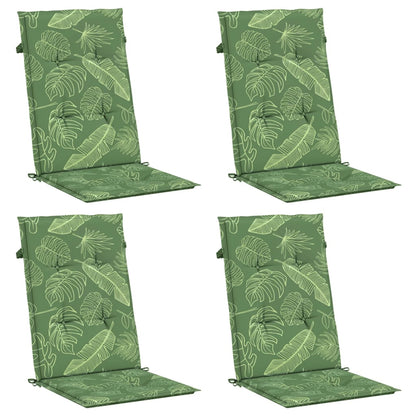 vidaXL Coussins de dossier haut 4 pcs Tissu Motif à feuilles