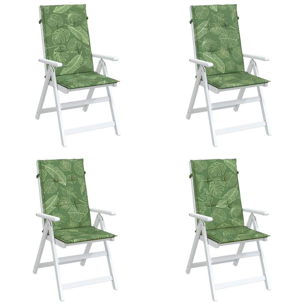 vidaXL Coussins de dossier haut 4 pcs Tissu Motif à feuilles