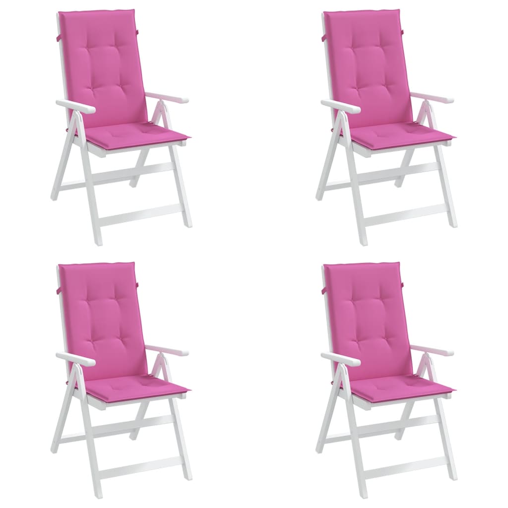 vidaXL Hochlehner-Auflagen 4 Stk. Rosa Stoff