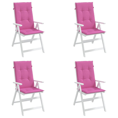 vidaXL Hochlehner-Auflagen 4 Stk. Rosa Stoff