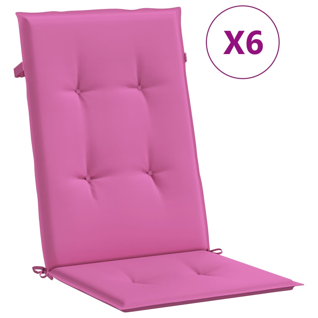vidaXL Hochlehner-Auflagen 6 Stk. Rosa Stoff