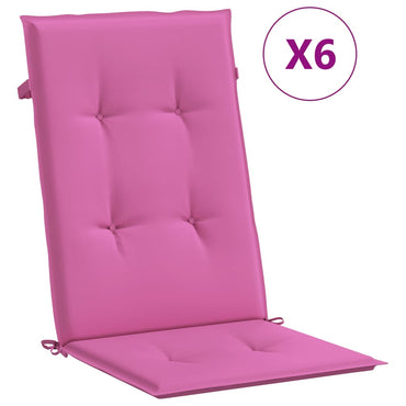 vidaXL Hochlehner-Auflagen 6 Stk. Rosa Stoff