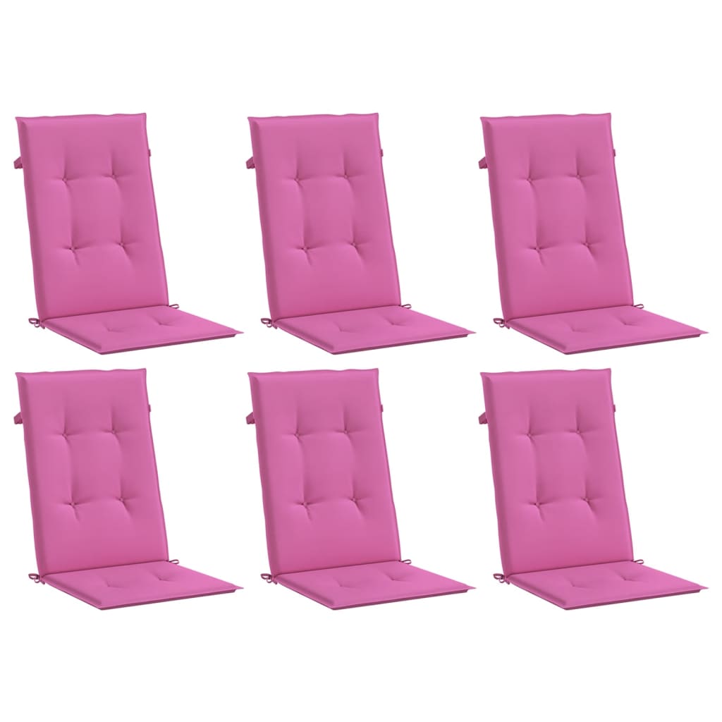 vidaXL Hochlehner-Auflagen 6 Stk. Rosa Stoff