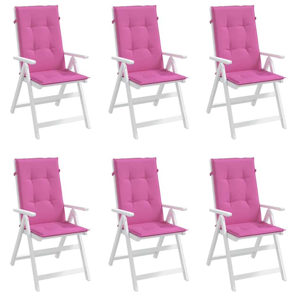 vidaXL Hochlehner-Auflagen 6 Stk. Rosa Stoff