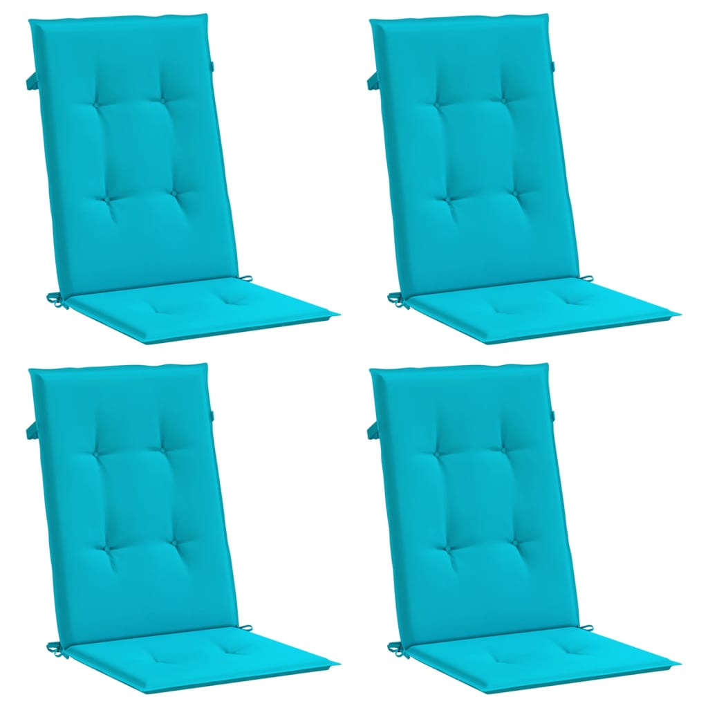 vidaXL Coussins pour chaises à dossier haut 4 pcs Tissu turquoise