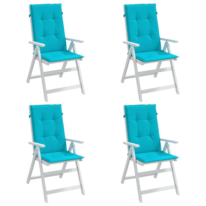 vidaXL Coussins pour chaises à dossier haut 4 pcs Tissu turquoise