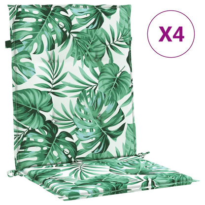 vidaXL Coussins de chaise longue 4 pcs Motif feuilles Tissu