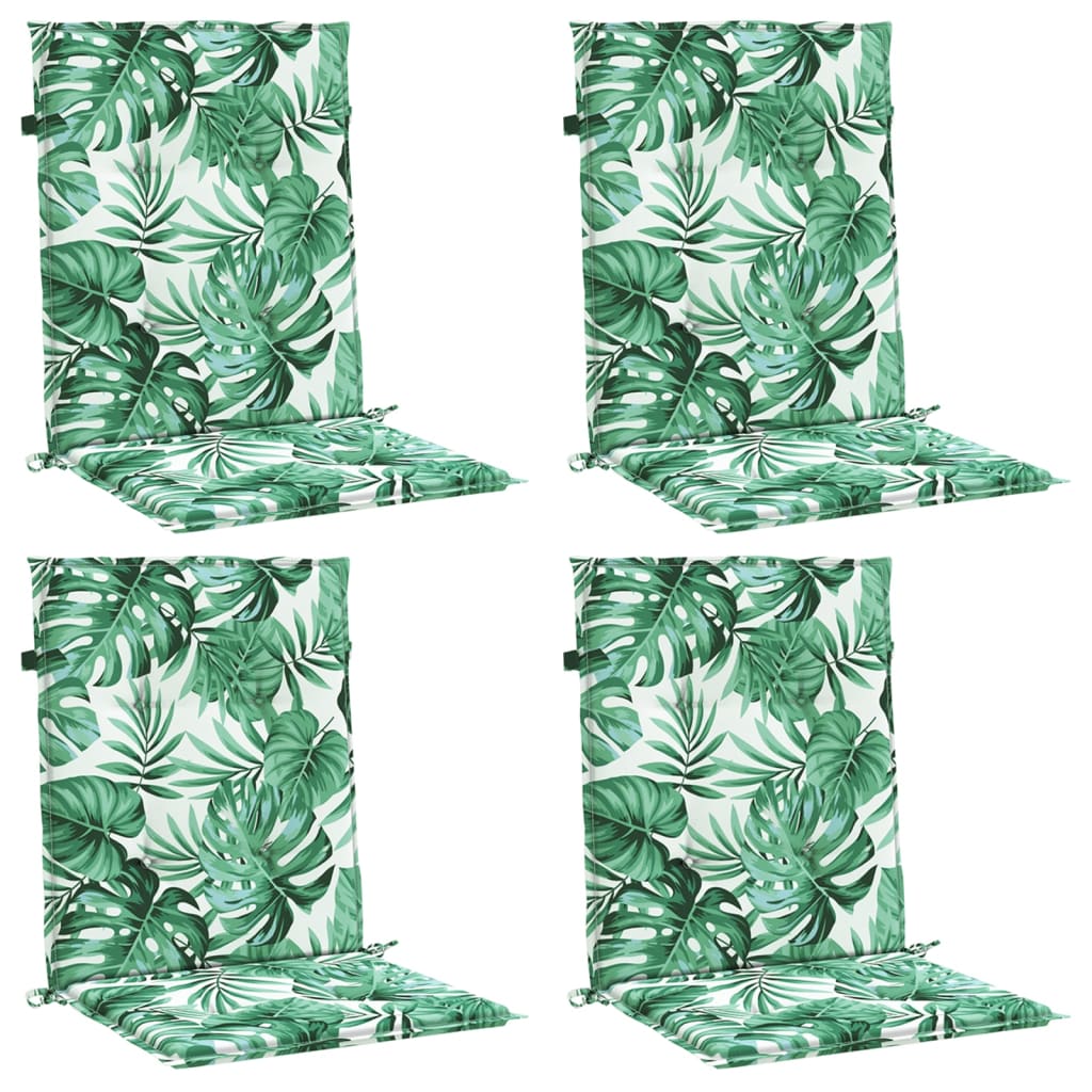 vidaXL Coussins de chaise longue 4 pcs Motif feuilles Tissu