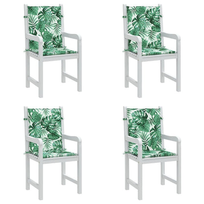 vidaXL Coussins de chaise longue 4 pcs Motif feuilles Tissu