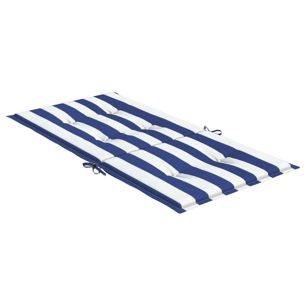 vidaXL Niedriglehner-Auflagen 2 Stk. Blau & Weiß Gestreift Stoff
