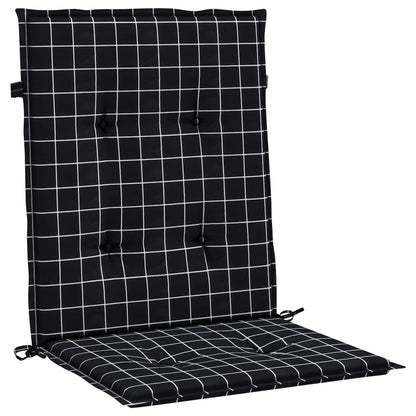 vidaXL Coussins pour fauteuil bas 4 pcs Tissu à carreaux noir