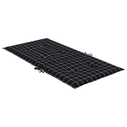 vidaXL Coussins pour fauteuil bas 4 pcs Tissu à carreaux noir