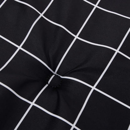vidaXL Coussins pour fauteuil bas 4 pcs Tissu à carreaux noir