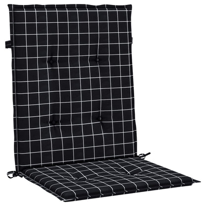 vidaXL Coussins pour chaises basses 6 pcs Tissu à carreaux noir