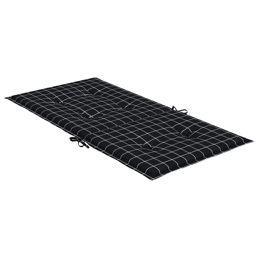 vidaXL Coussins pour chaises basses 6 pcs Tissu à carreaux noir