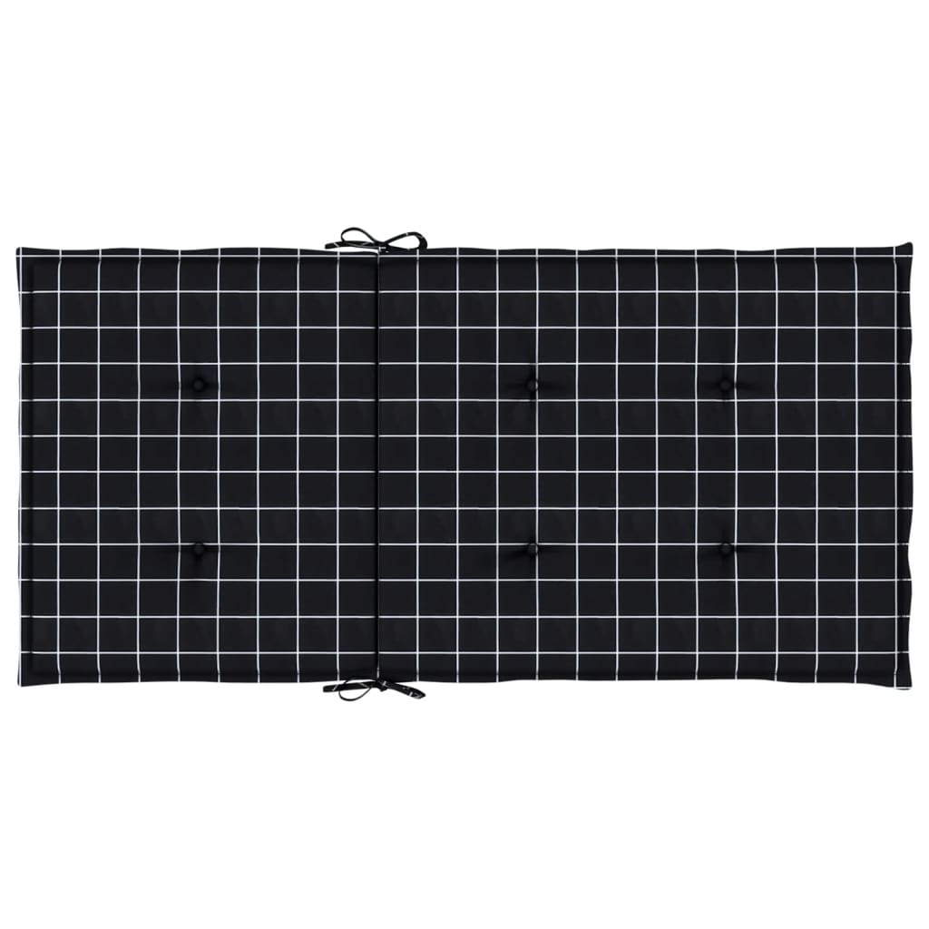 vidaXL Coussins pour chaises basses 6 pcs Tissu à carreaux noir