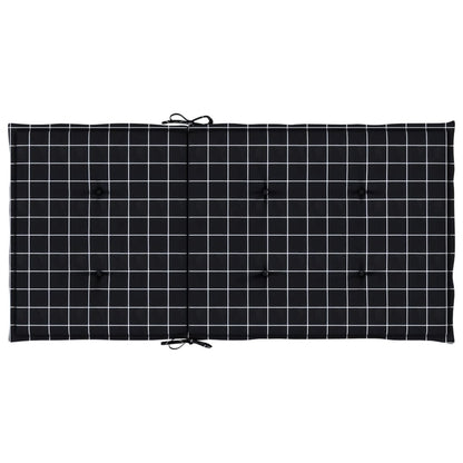 vidaXL Coussins pour chaises basses 6 pcs Tissu à carreaux noir