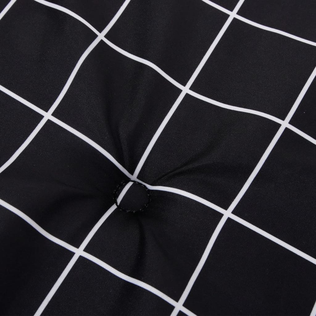 vidaXL Coussins pour chaises basses 6 pcs Tissu à carreaux noir