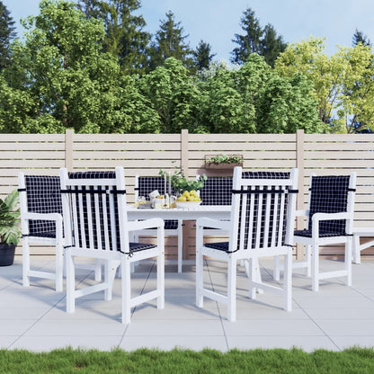 vidaXL Coussins pour chaises basses 6 pcs Tissu à carreaux noir