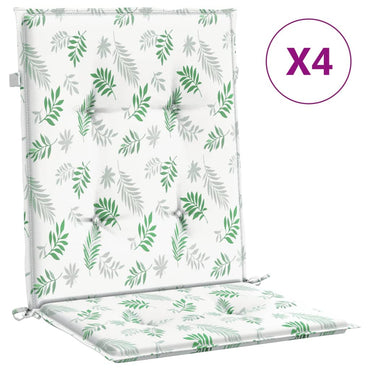 vidaXL Coussins de chaise longue 4 pcs Motif feuilles Tissu