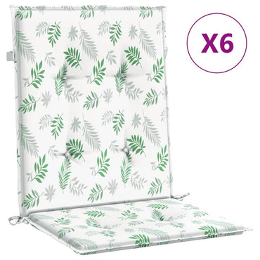 vidaXL Coussins de chaise longue 6 pcs Motif feuilles Tissu