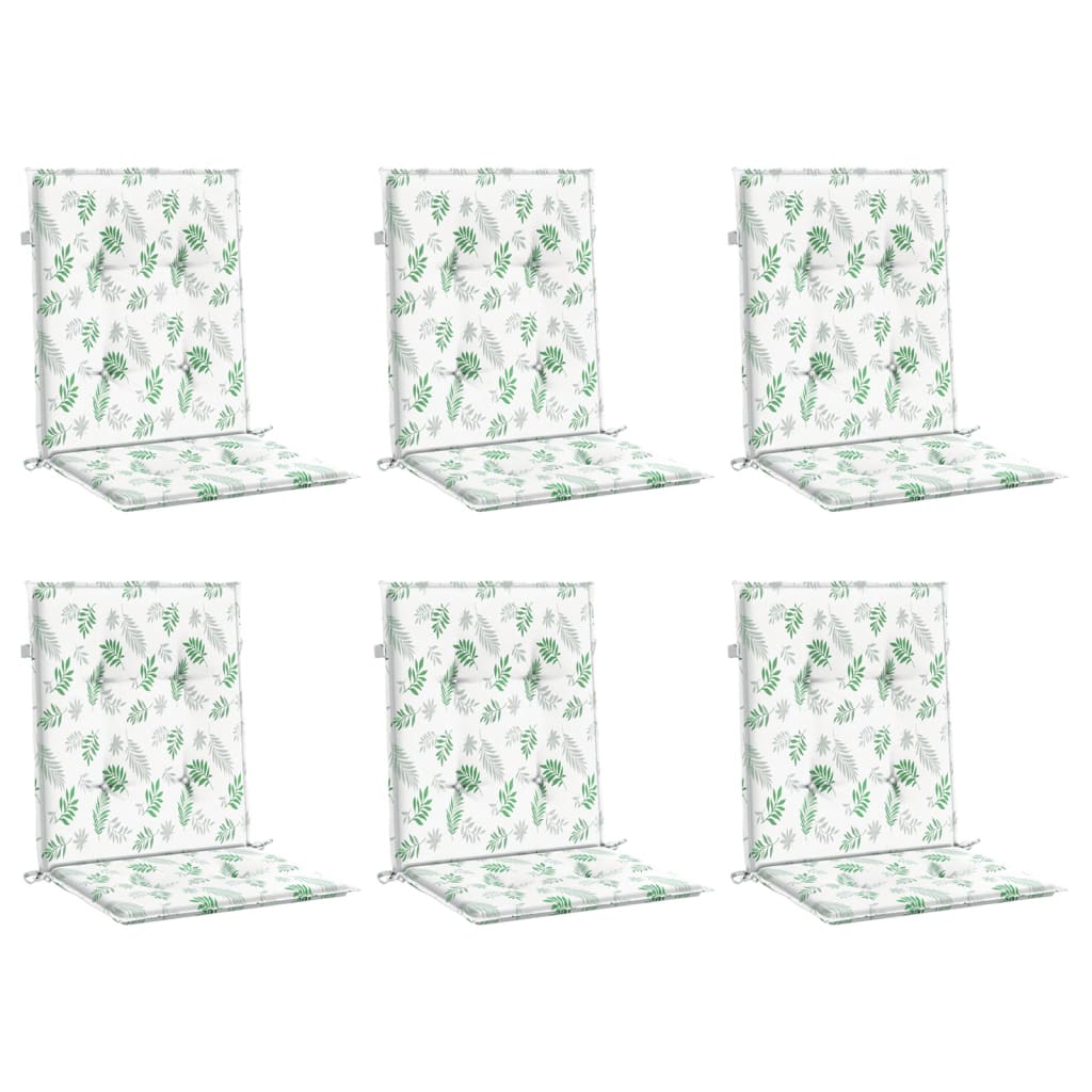 vidaXL Coussins de chaise longue 6 pcs Motif feuilles Tissu