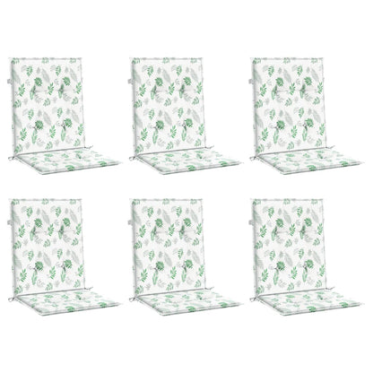 vidaXL Coussins de chaise longue 6 pcs Motif feuilles Tissu