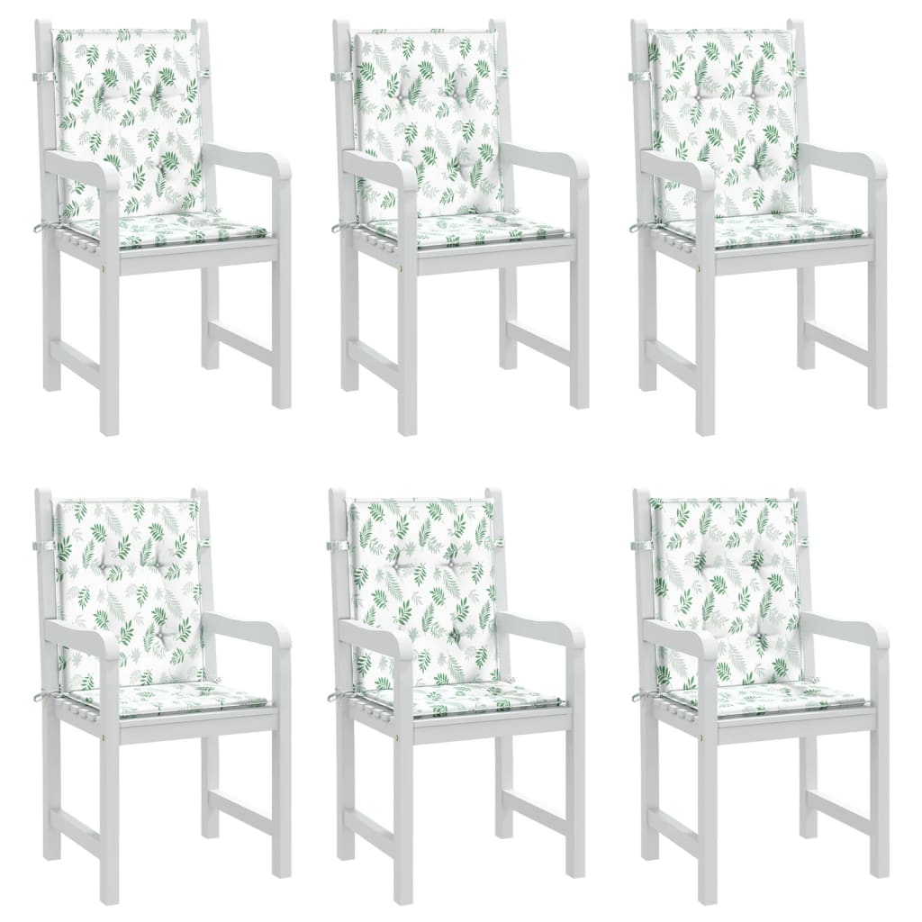 vidaXL Coussins de chaise longue 6 pcs Motif feuilles Tissu