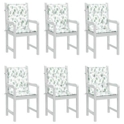 vidaXL Coussins de chaise longue 6 pcs Motif feuilles Tissu