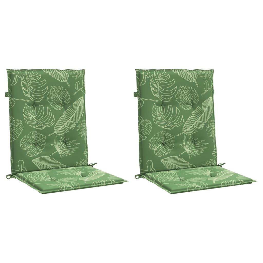 vidaXL Coussins pour chaises basses 2 pcs. Motif feuilles Tissu