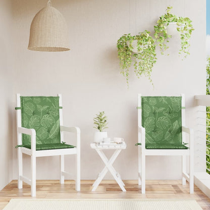 vidaXL Coussins pour chaises basses 2 pcs. Motif feuilles Tissu
