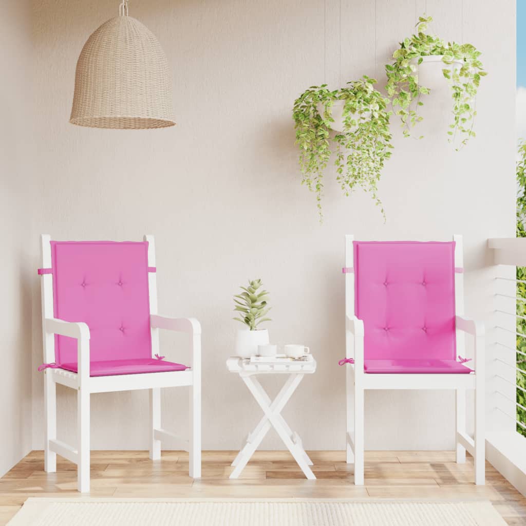 vidaXL Coussins pour chaises basses 2 pcs Tissu rose