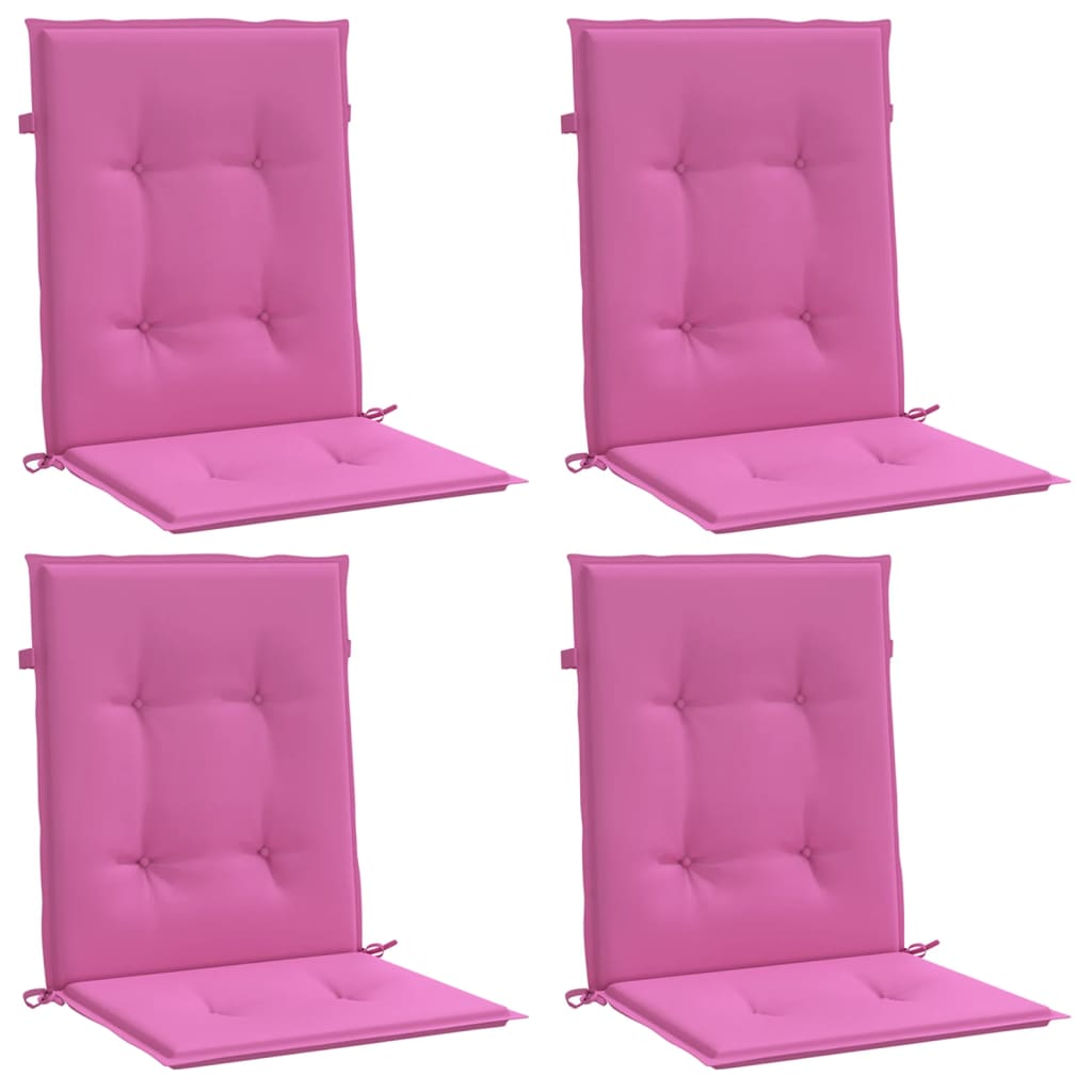 vidaXL Niedriglehner-Auflagen 4 Stk. Rosa Stoff