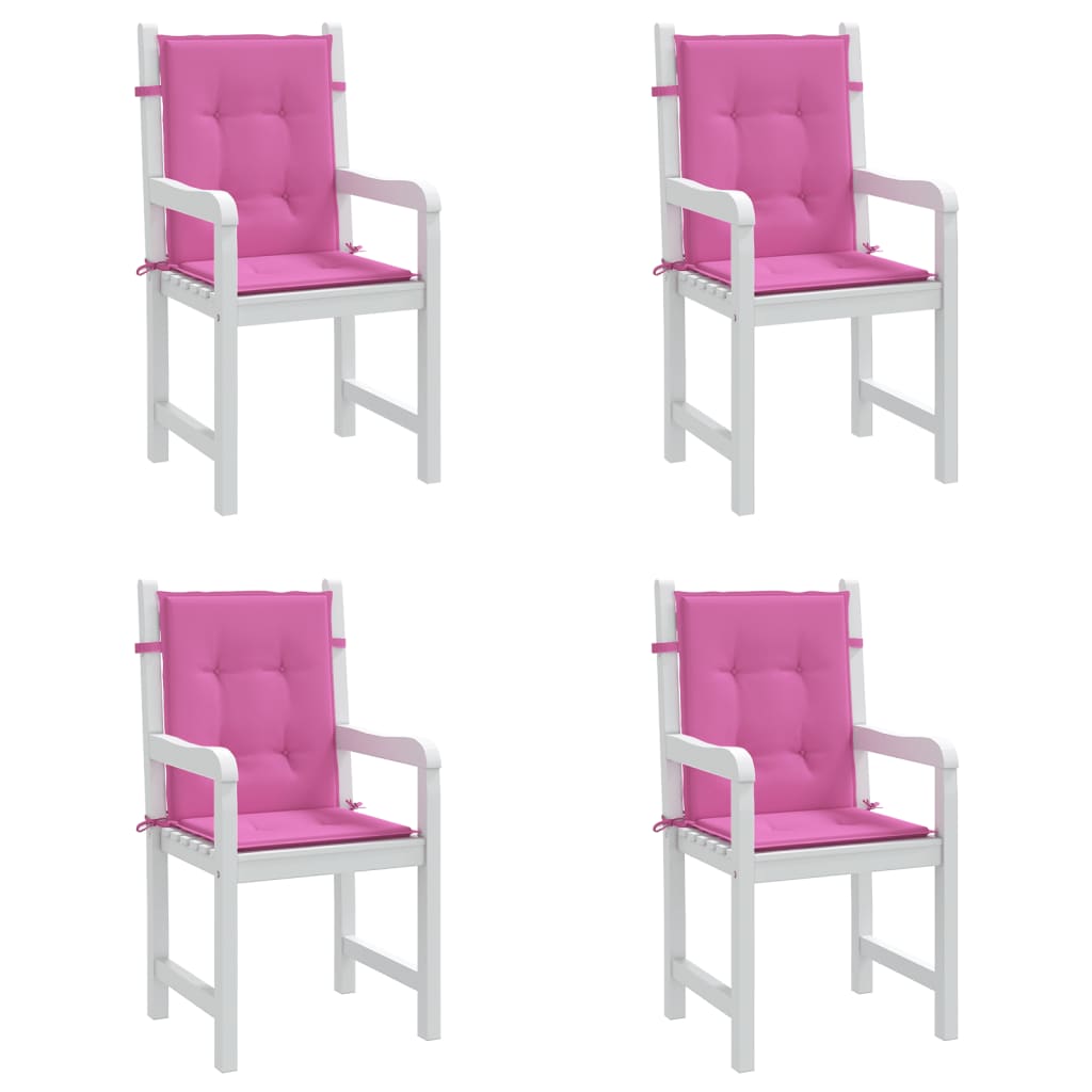 vidaXL Niedriglehner-Auflagen 4 Stk. Rosa Stoff